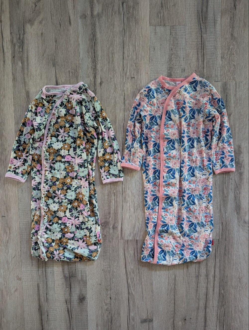 Magnetic Me Pink Floral Sleep Gowns Bundle, NB-3Mo (V8)